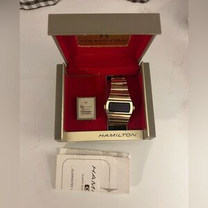 1970s Hamilton QED  10K rolled gold watch Pulsar 955 Kojak FOR PARTS/REPAIR READ